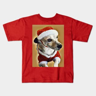 Santa Puppy Kids T-Shirt